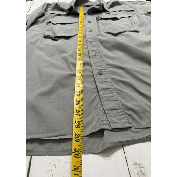 Gander Mountain Grey Outdoor Shirt Button Down Men's L Long Sleeve Small Flaw - Picture 3 of 10